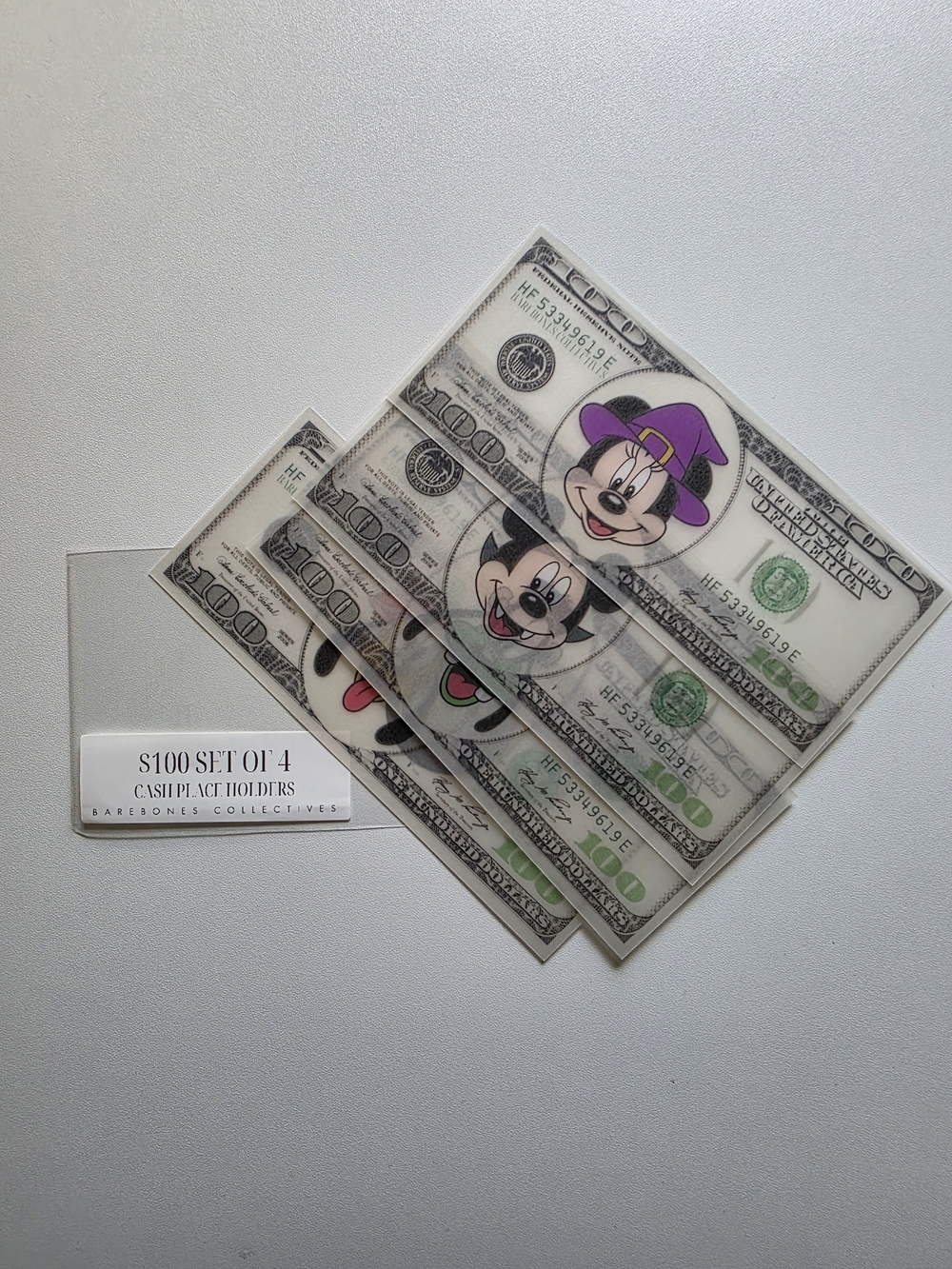$100 Place Holders For Cash Envelopes BareBones Collectives Set Of 3